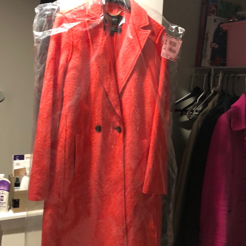 Peach J crew wool coat